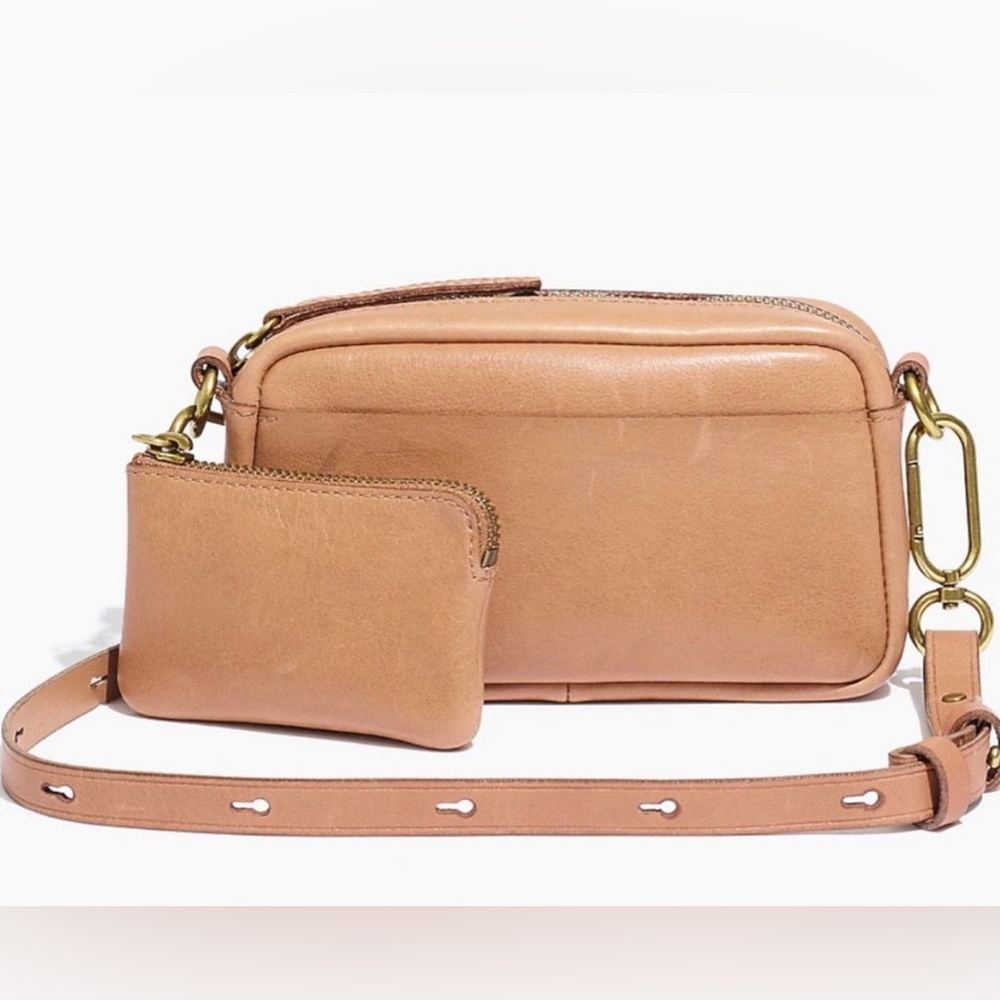 Madewell leather carabiner mini Crossbody bag and pouch